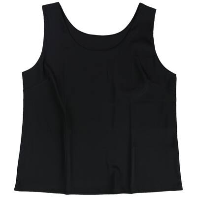 Wantschun Womens Solid Satin Tank Top,, Black, Large