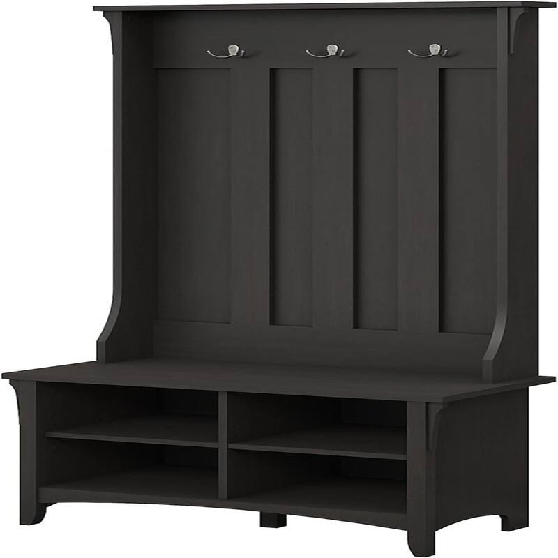 Bush Business Furniture Salinas Hall Tree with Shoe Bench - 15.75"D x 31.73"W x 68.11"H