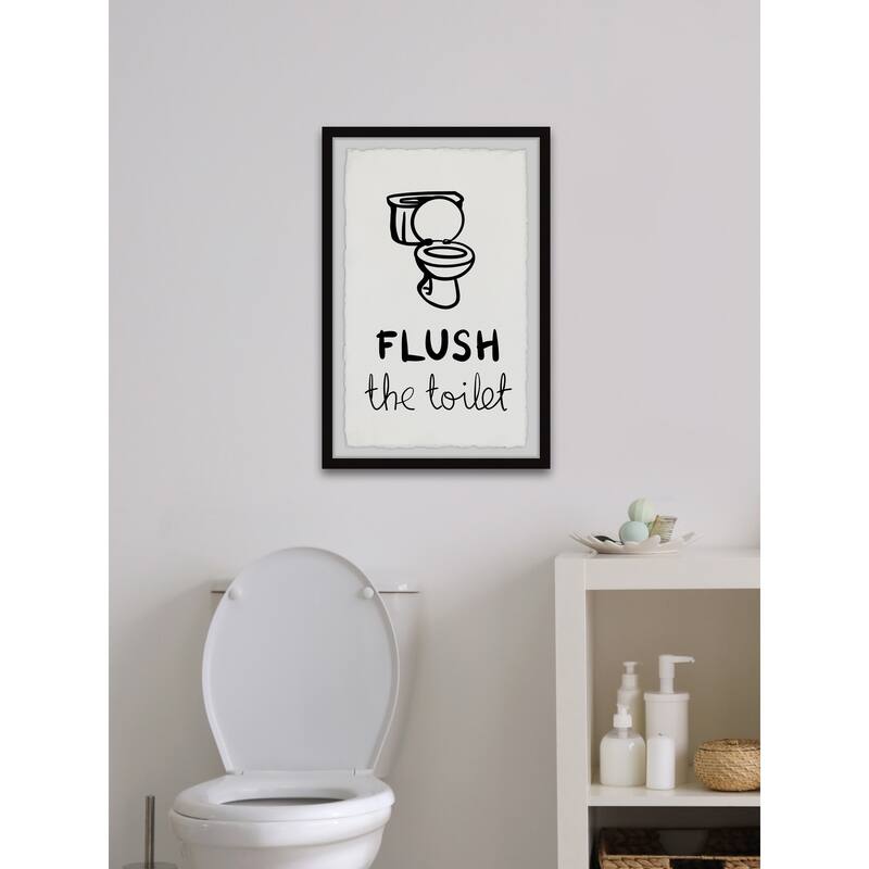'Toilet Flush' Framed Painting Print Bed Bath & Beyond 32964410