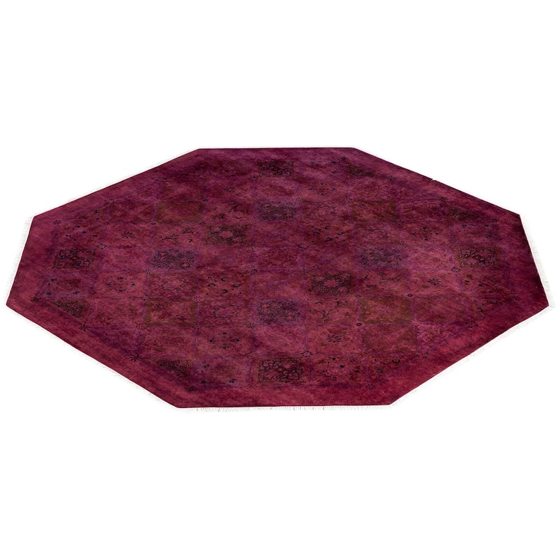 Overdyed One-of-a-Kind Hand-Knotted Area Rug - Purple - 7' 1" x 7' 1"