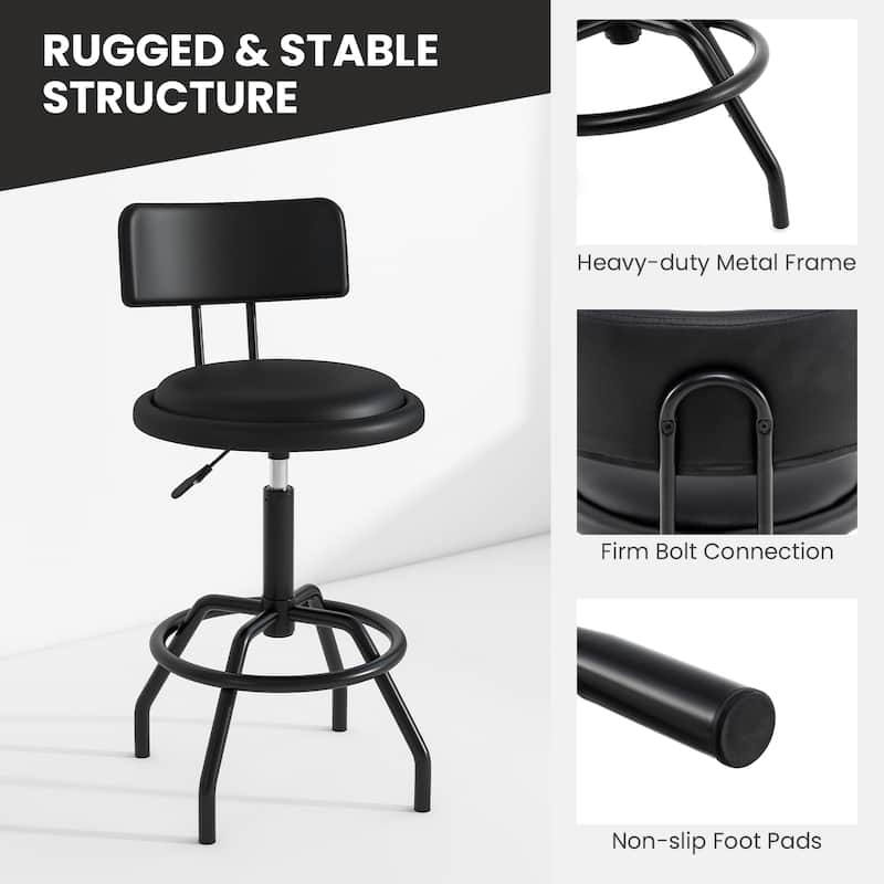 360° Swivel Counter Height Barstool with Padded Seat and Back