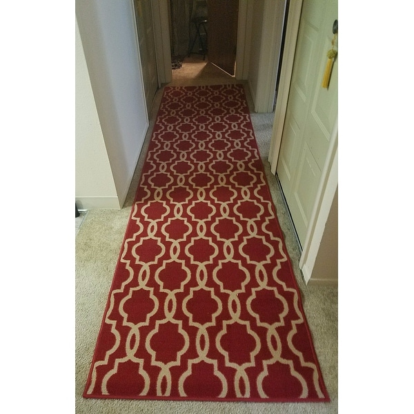 Fancy Moroccan Trellis Non Slip Rubber Backed Runner Rug 2 7 X Fancy Moroccan Trellis Non Slip Rubber Backed Runner Rug 2 7 X 10 Free Shipping Today 11540402