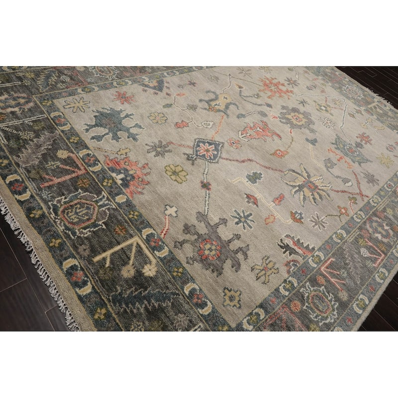 LoomBloom Muted Turkish Oushak Hand Knotted Area Rug Gray Color