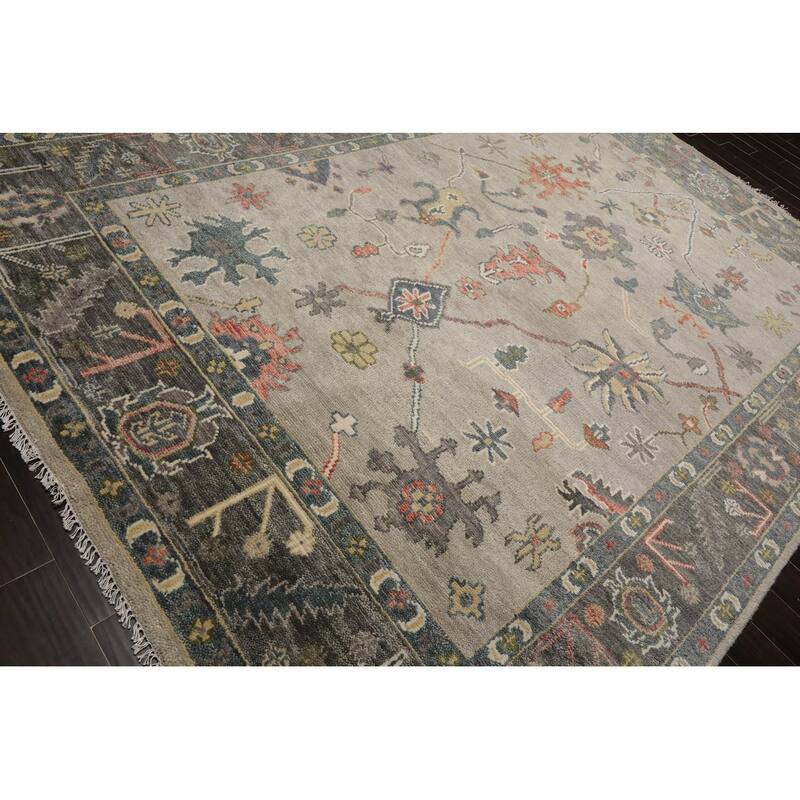 LoomBloom Muted Turkish Oushak Hand Knotted Area Rug Gray Color