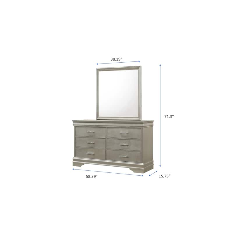 Sigurd Silver Faux Leather Upholstered Tufted Panel Bed