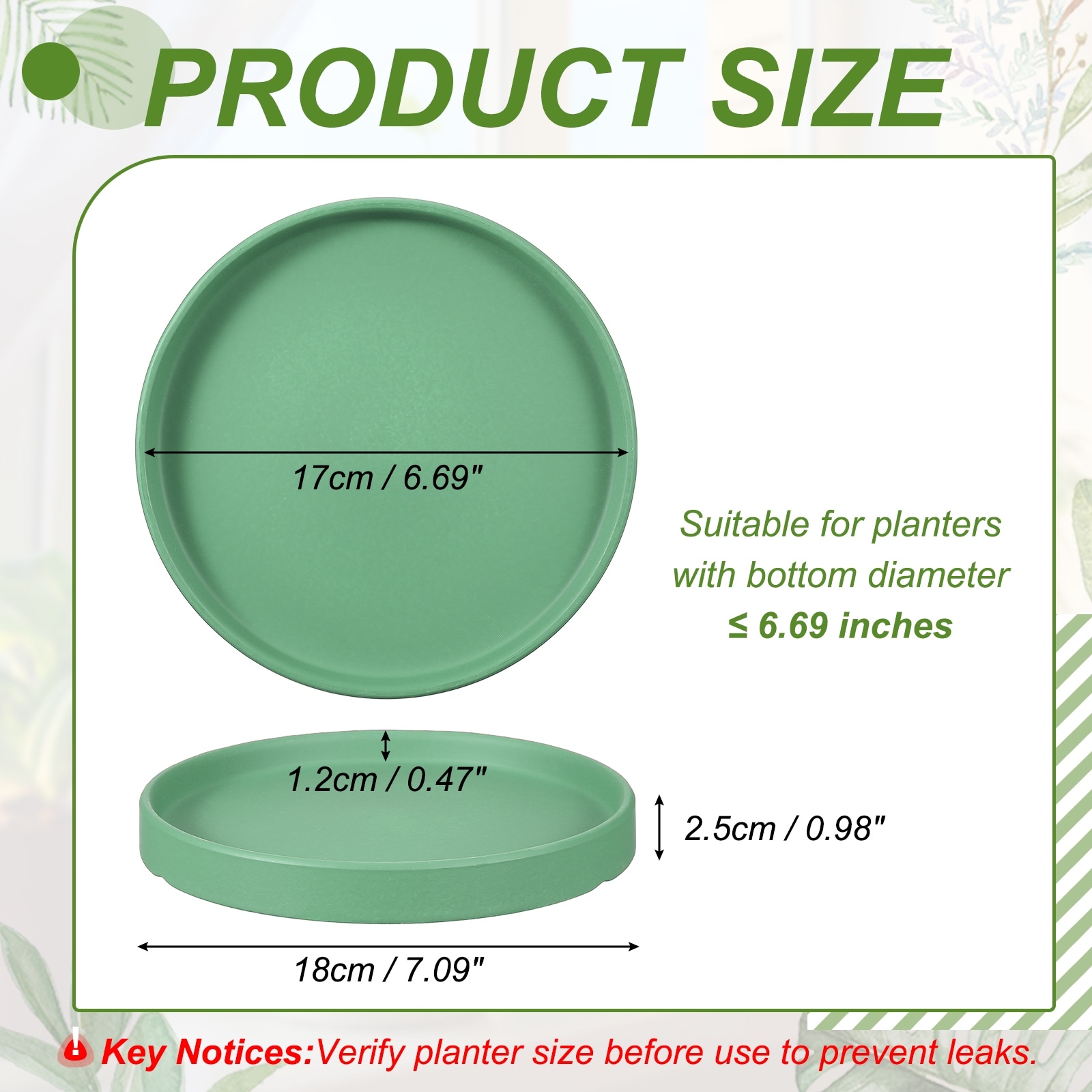 Ceramic Plant Saucers, Round Flower Planter Water Trays Ceramic Plant Saucer Pot Tray