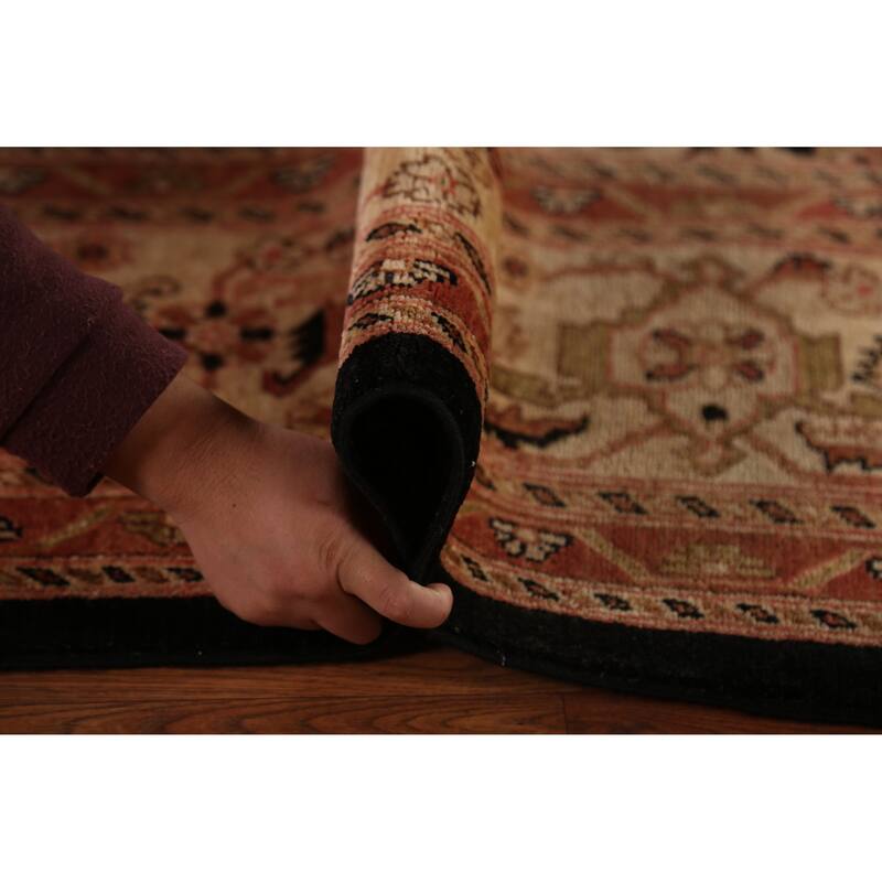 Hand Knotted Oriental 100% Wool Carpet Traditional All-Over Black Peshawar Area Rug - 10' 0'' X 7' 10''