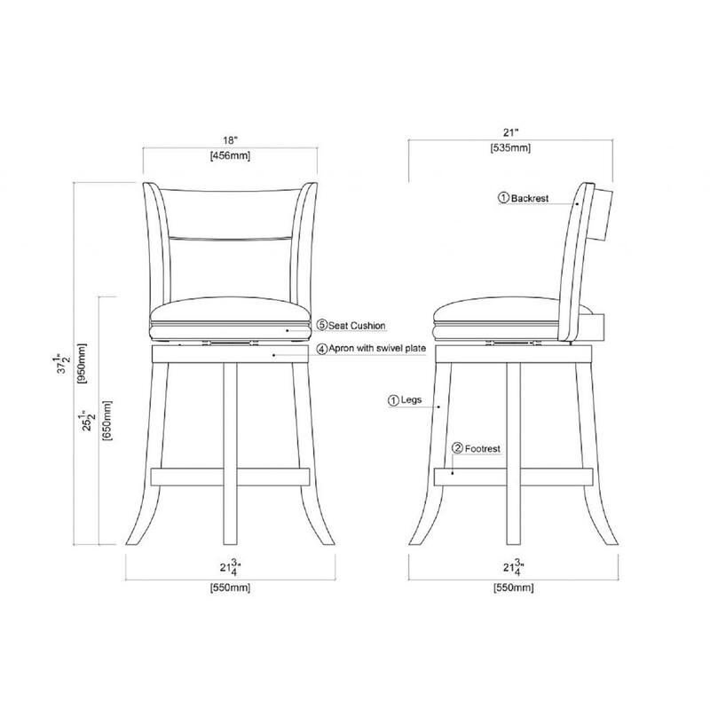 Palmetto 24-inch Swivel Stool