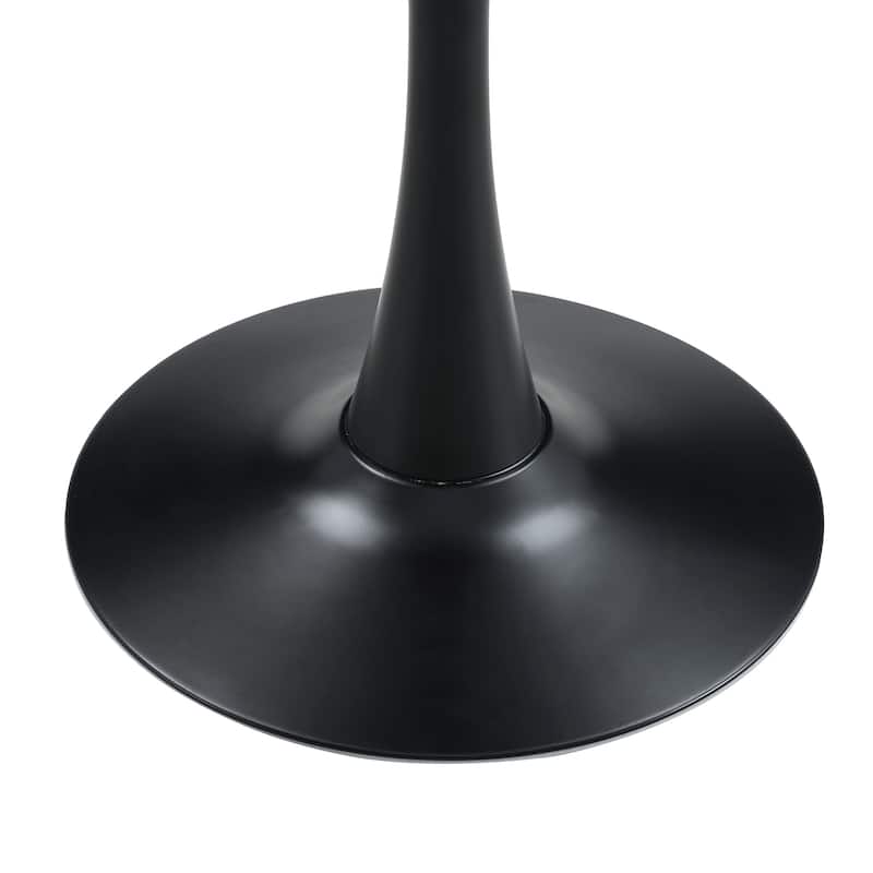 Round Dining Table, 31.5" Circle Tulip Table with Thickened Tabletop & Metal Pedestal, Mid Century Modern Bistro Table