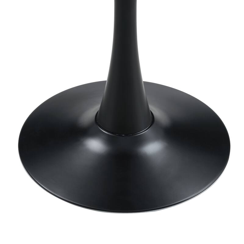 Round Thickened Table Top Coffee Table, Metal Pedestal Side Table Modern Bistro Table