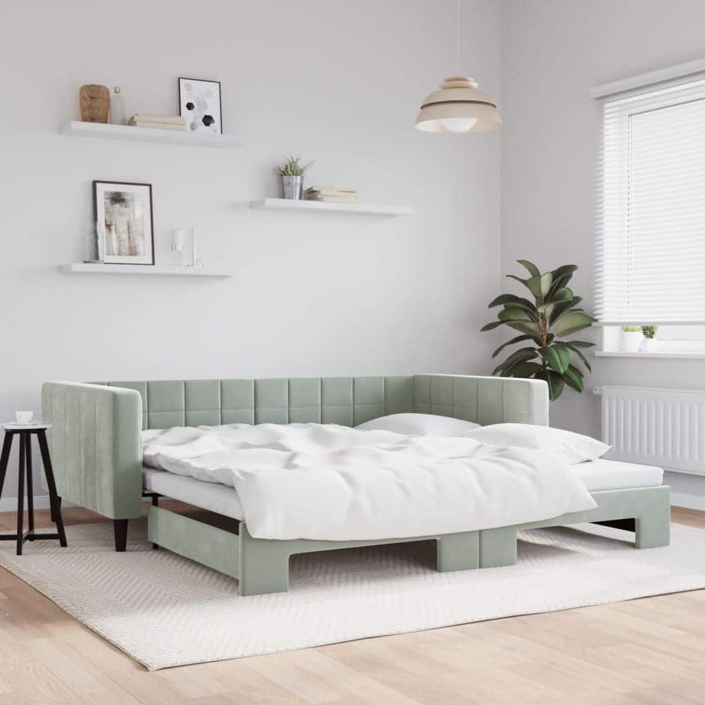 vidaXL Day Bed Upholstered Sofa Bed Daybed for Bedroom Living Room Velvet