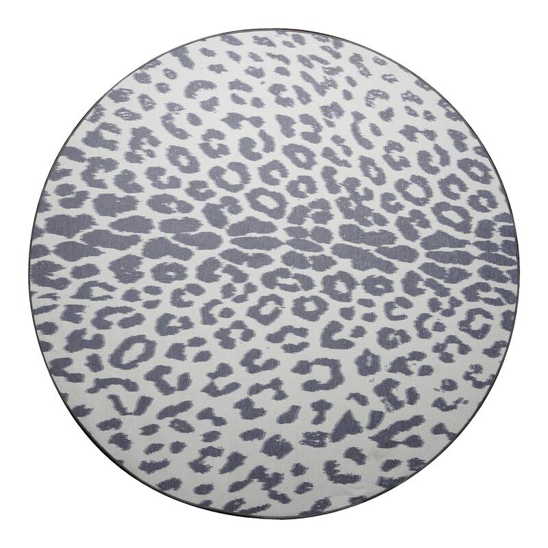 My Magic Carpet Miya Leopard Grey Machine Washable Rug