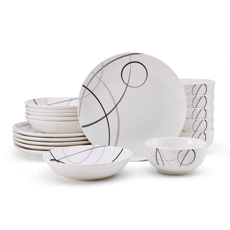 Studio Nova Circles 18-Piece Dinnerware Set, Service for 4