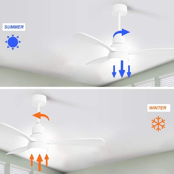 dimension image slide 13 of 14, Sofucor 48/52 Inch Wood Ceiling Fan with Light and Remote/Smart App Voice Control, Dimmable Lights Included