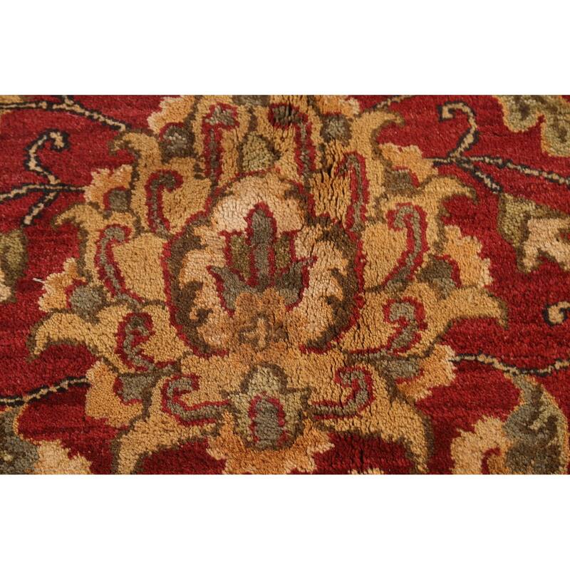 All-Over Floral Agra Oriental Area Rug Hand-Knotted Wool Carpet - 9'0" x 11'9"