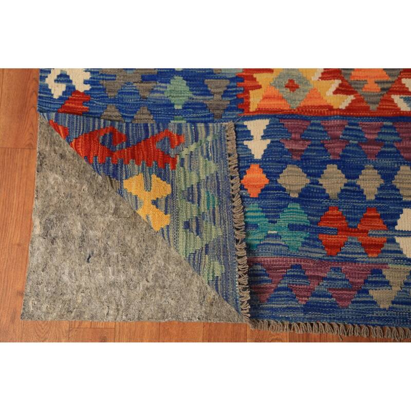 Geometric Kilim Oriental Area Rug Flatweave Tribal Wool Carpet - 8'2"x 11'0"