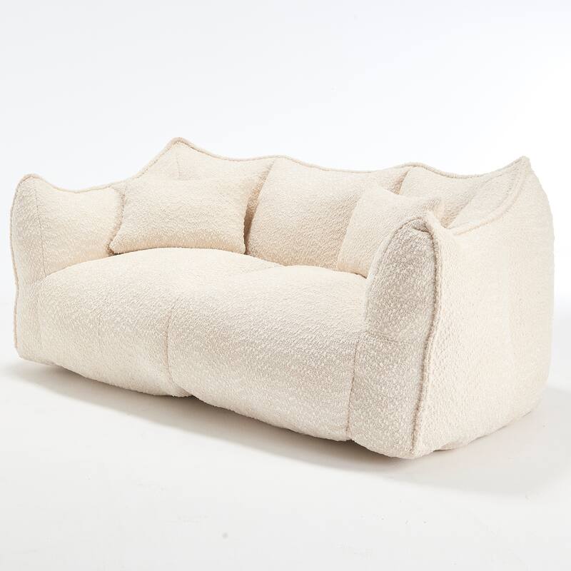 Giant Bean Bag Loveseat Sofa with Armrest for Living Room