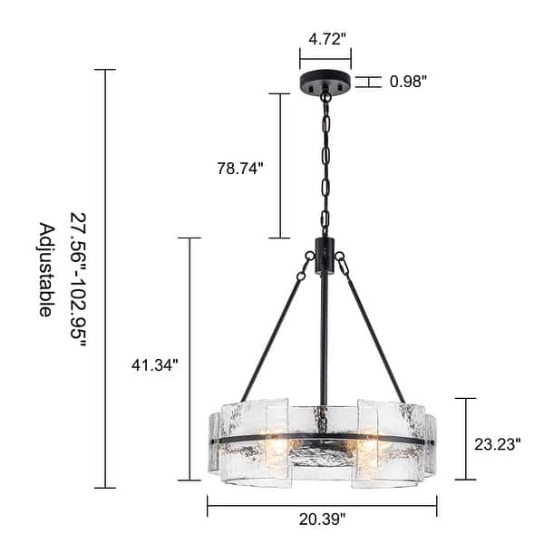 dimension image slide 0 of 5, Dimmable Large Drum Glass Chandelier for Dining Room High Ceiling Living Room