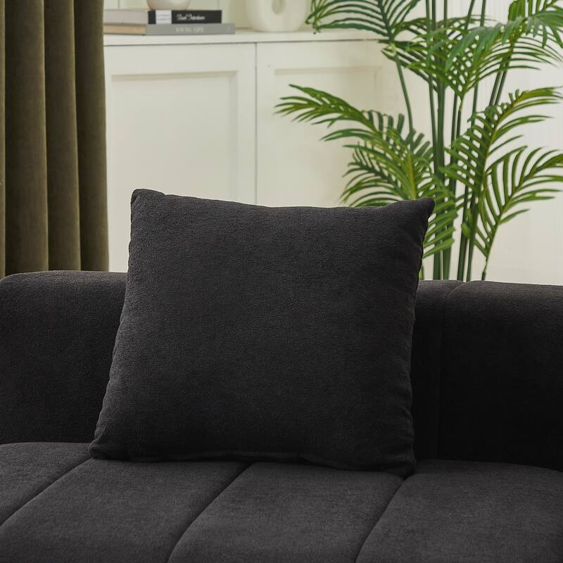 Chenille Curved Sectional Sofa with 2 Pillows,Curved Symmetrical Modular Semi Circular Sofa Sectional for bedroom, Living room