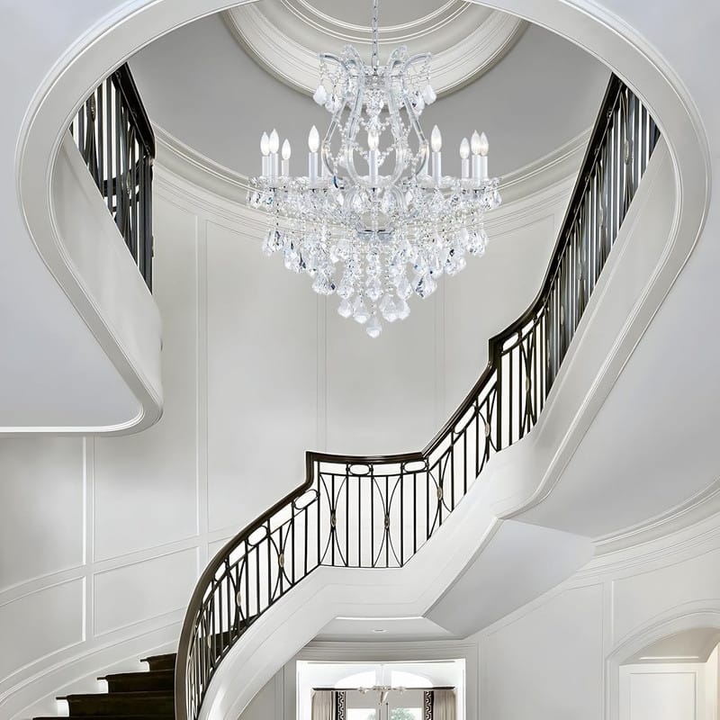 KAYLA Large Crystal Chandelier-24-Light Chandelier Light Fixture Modern Maria Theresa Crystal Chandeliers