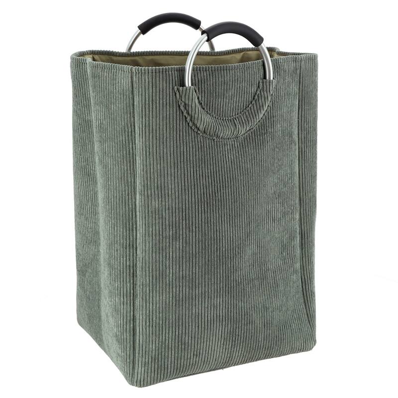 Corduroy Laundry Basket 55L - 14 L x 12 W x 25 H - Green