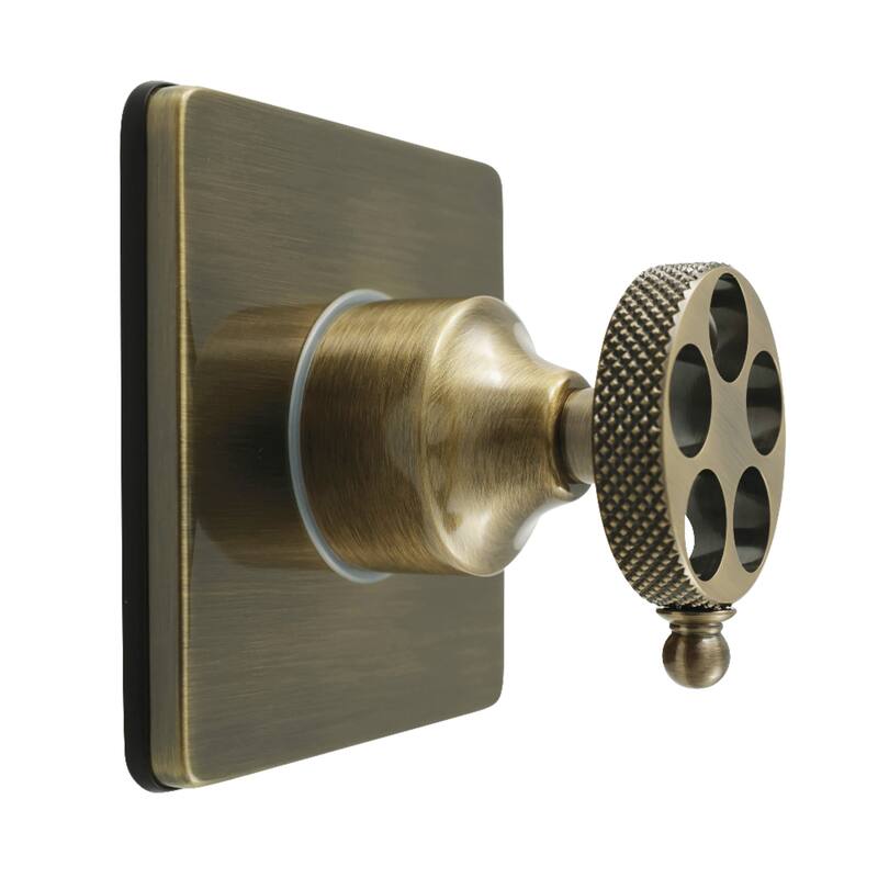 Webb Single-Handle Three-Way Diverter Valve with Square Trim Kit - Antique Brass