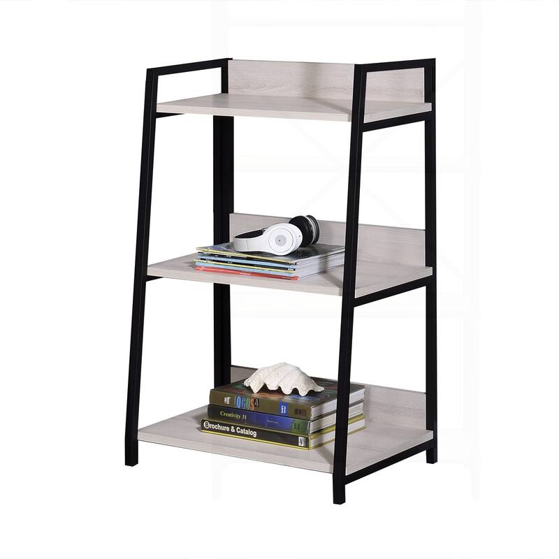 Versatile Wooden Bookshelf with Open Compartments - Black and Natural