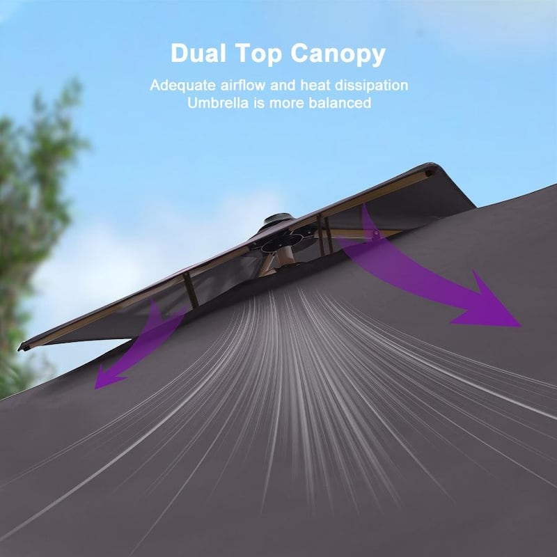 PURPLE LEAF 11ft Square Patio Cantilever Umbrella with Base Included