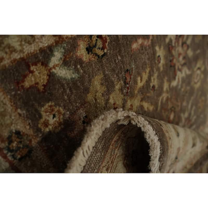 Hand Knotted Oriental 100% Wool Carpet Traditional Floral Brown Peshawar Area Rug - 5' 2'' X 3' 0''