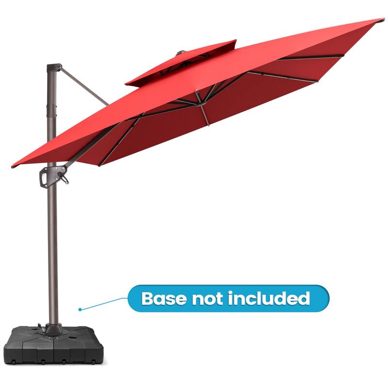 11 × 9 ft Outdoor Patio Cantilever Offset Dual Top Umbrella