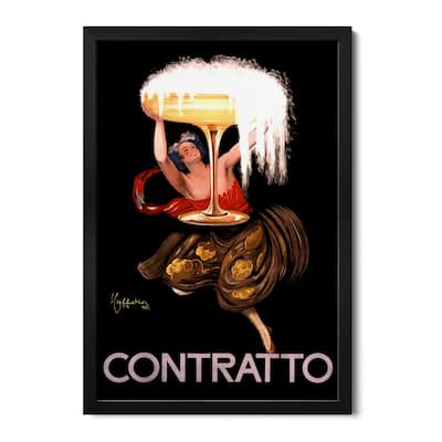 Contratto Champagne Vintage Advertisement Premium Framed Poster by Leonetto Cappiello