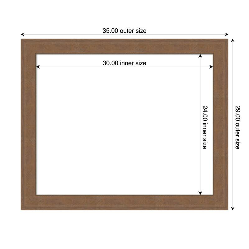 Amanti Art Alta Brown Grey Framed Dry Erase Magnetic Board - 35 x 29 in - Alta Medium Brown