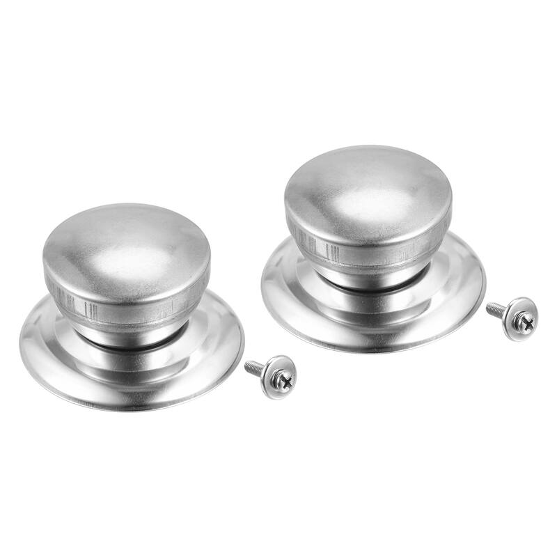 Universal Pot Lid Knob, Stainless Steel Replacement Knob 58x41x33mm, 2pcs - Silver Tone
