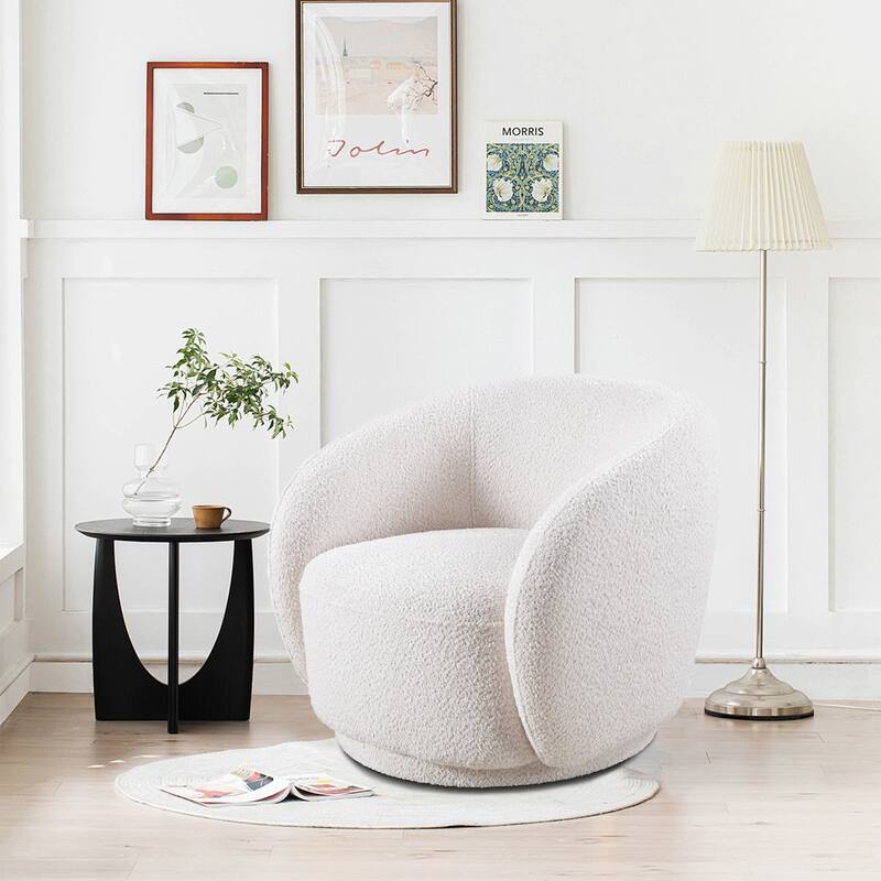 Upholstered Swivel Accent Chair Barrel Chair,2 PCS