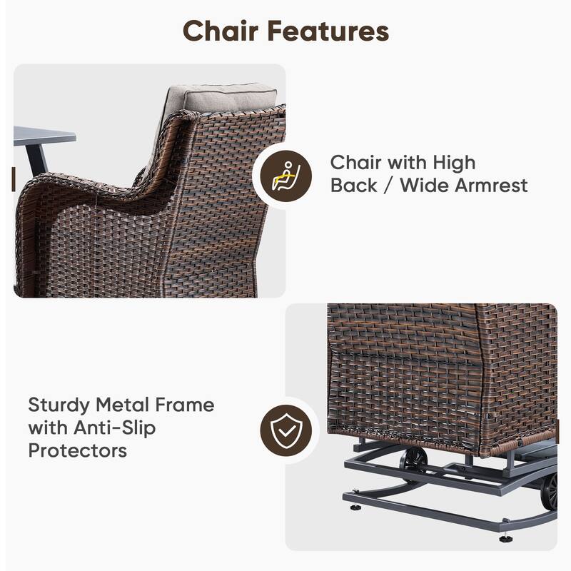 Pocassy Outdoor Double Glider Bench Patio Swing Chair