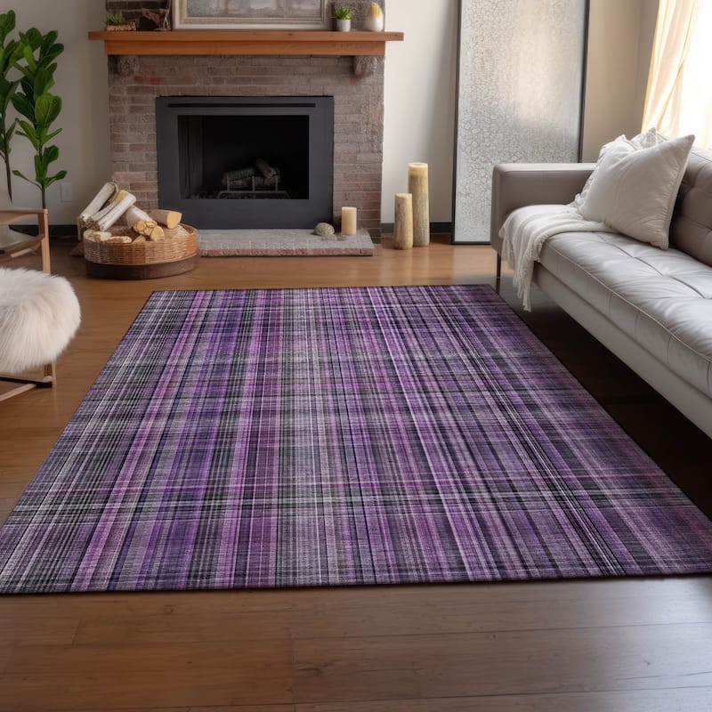 Premium Washable Super Soft Plaid Mayfield Rug