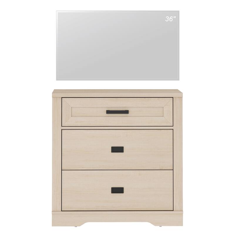 WAMPAT Mid Century Modern Dresser, 31.9" Tall Storage Cabinet with Drawers