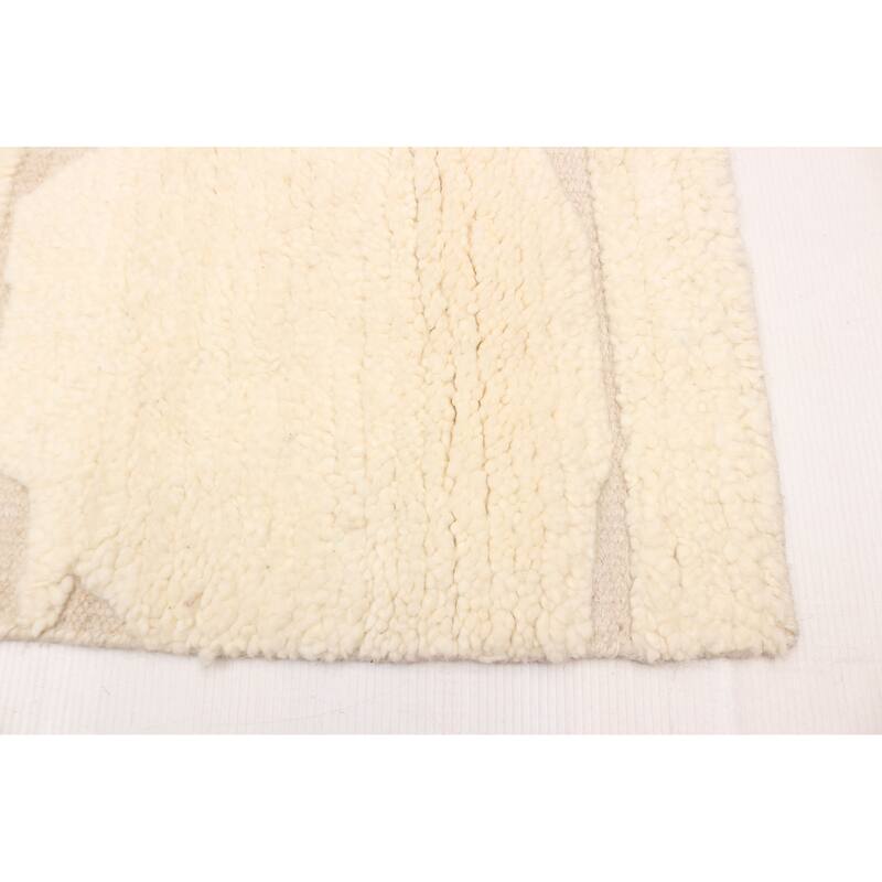 ECARPETGALLERY Hand-knotted Tangier Cream Wool Rug - 5'2 x 7'9