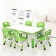 preview thumbnail 6 of 8, Kids Table and Chairs Set with 6 Seats, Non-Slip Legs for Ages 2-10 - N/A Green