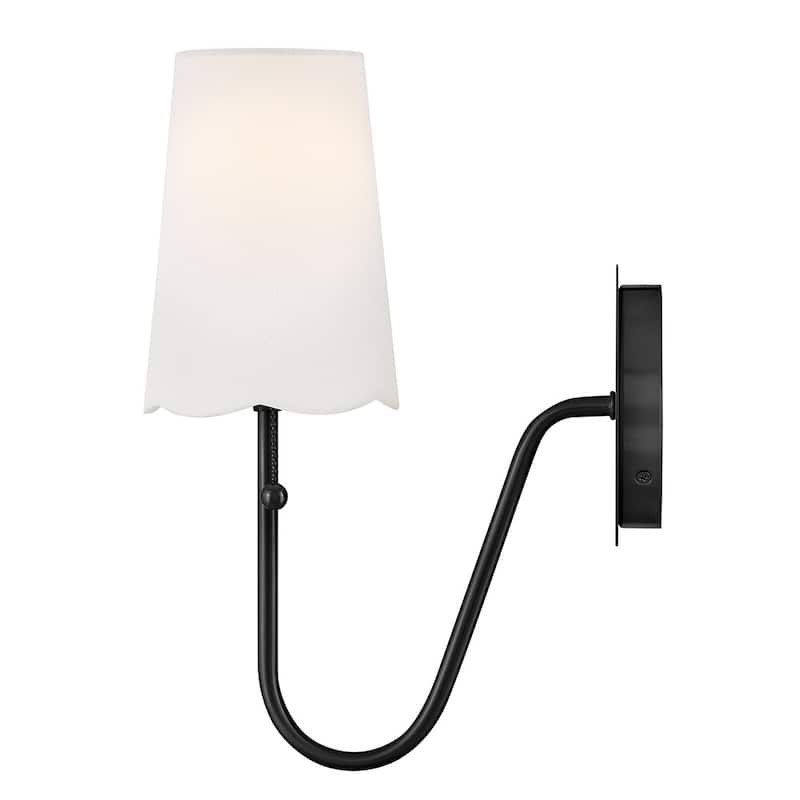 Lark 84380 Bliss 1 Light 15" Tall Wall Sconce with Off-White Linen