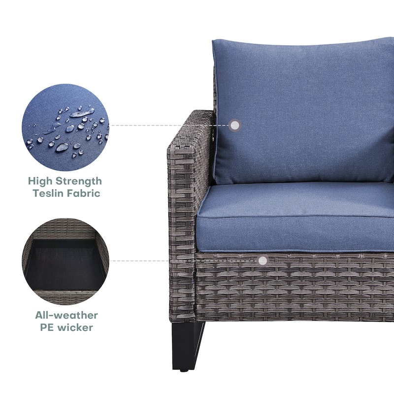 Bistro Set 3 Piece Outdoor Wicker Patio Chairs
