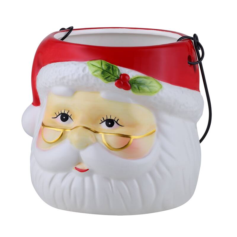 5" Nostalgic Ceramic Container - Santa Claus