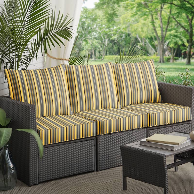 Sorra Home Sunbrella Outdoor Deep Seating Sofa Pillow and Cushion Set