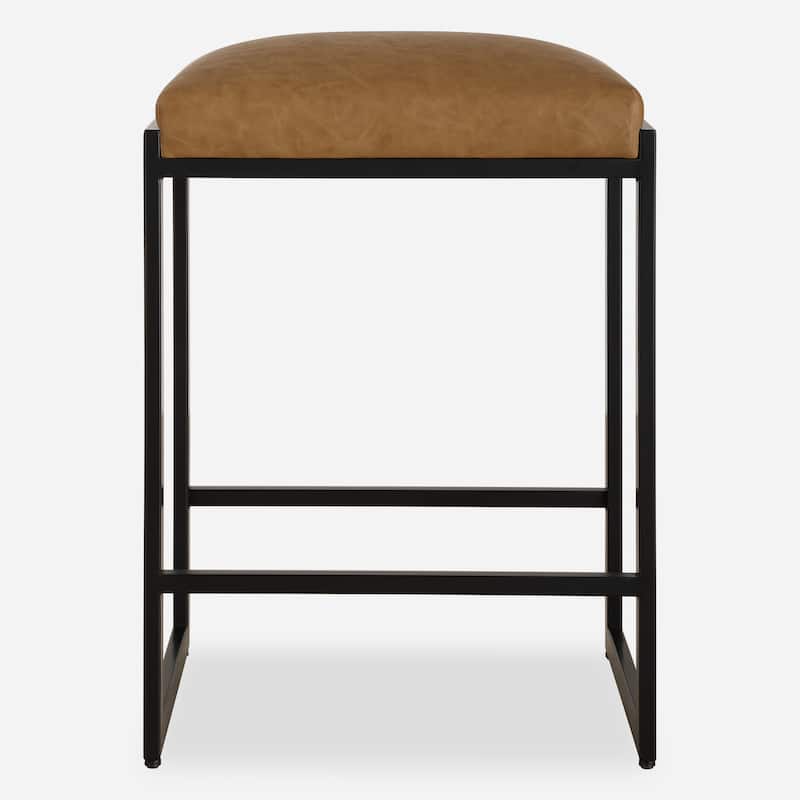 Uttermost Atticus Black Counter Stool - 14.25"D x 17.75"W x 25.75"H