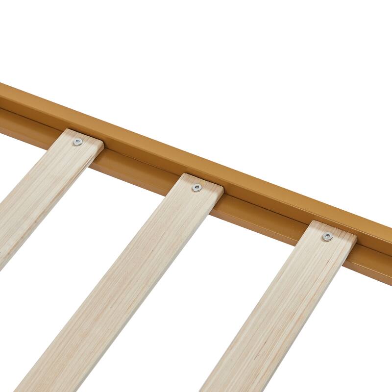 Metal frame sleeping bed with four storage drawer