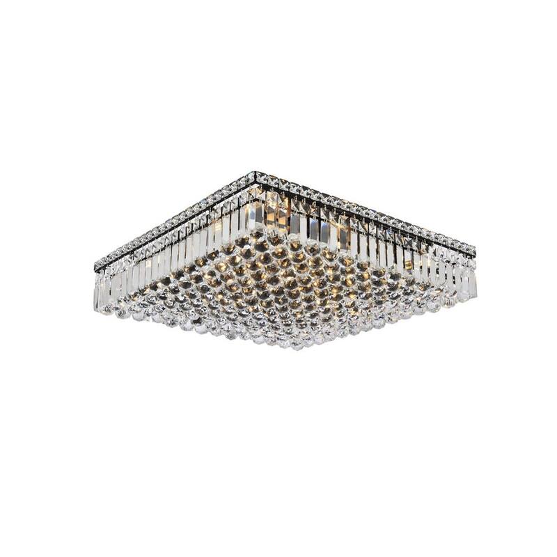 Elegant Lighting V2032F24/RC Maxime 13 Light 24" Wide Flush Mount - Black
