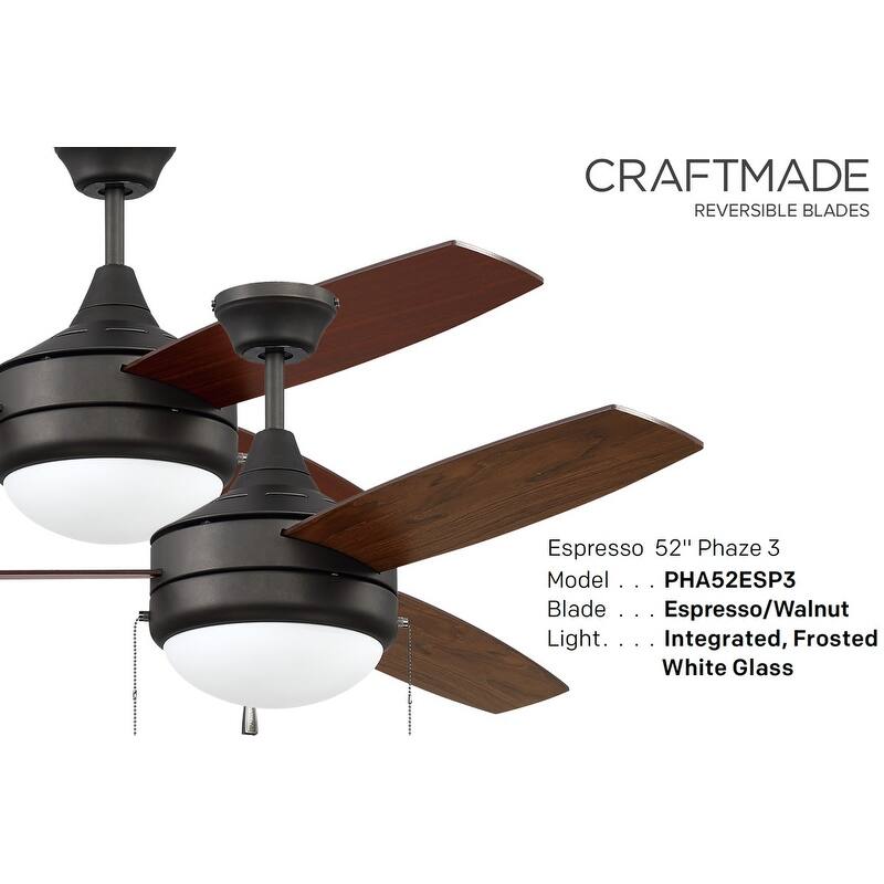 Craftmade Phaze 3 52" 3 Blade LED Ceiling Fan