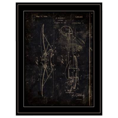 TrendyDecor4U Contemporary "Airplane Patent II" Framed Print Wall Art by Cloverfield & Co