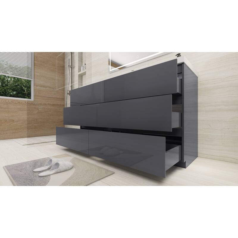 Aron 60'' Freestanding Vanity with Single Reinforced Acrylic Sink