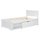 preview thumbnail 11 of 13, Twin Size Platform Kids Bed Frame with Easy-Access Drawer, 2-Double-Layer Shelves, Easy to Assemble for Bedroom Storage, White